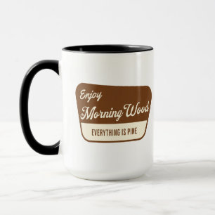 Caneca Madeira Matinal Divertida Tudo é Ótimo