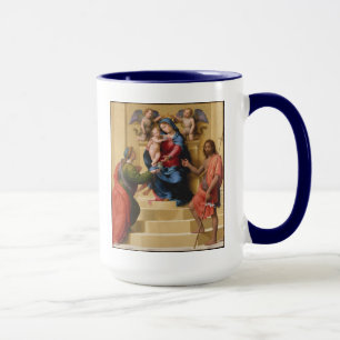 Caneca Madonna e criança Enthroned com santos Mary