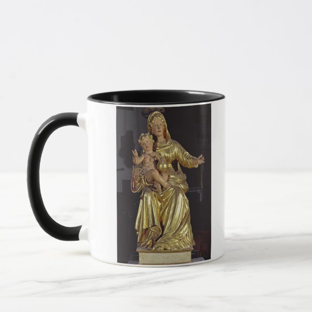 Caneca Madonna e criança, século XVII (madeira dourada) (Esquerda)