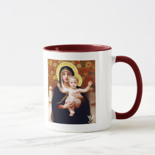 Caneca Madonna por W.Bouguereau.Fine Art Natal Gift