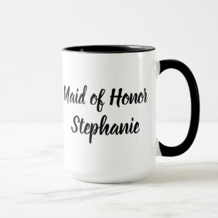 Caneca Madrinha de casamento Black Elegant Script Wedning