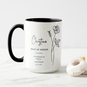Caneca Madrinha de casamento de junho Rosa Nascimento F