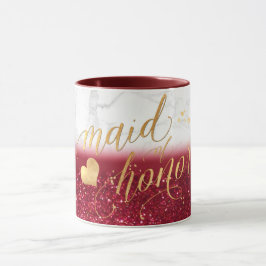 Caneca Madrinha de casamento/Marble do PixDezines+Dourado