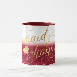 Caneca Madrinha de casamento/Marble do PixDezines+Dourado