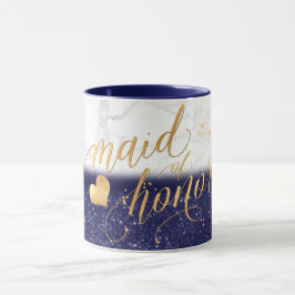 Caneca Madrinha de casamento/Marble PixDezines+Dourado+Br