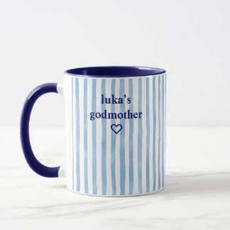 Caneca Madrinha Listrada Azul Personalizada
