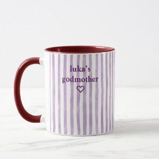 Caneca Madrinha Personalizada com Listras de Lavanda