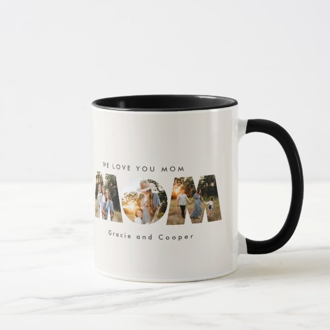 Caneca Mãe 3 dia de as mães de natas negras elegantes e m (Direita)