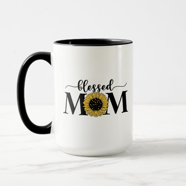 Caneca Mãe abençoada. Ideia de presente.  (Esquerda)