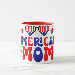 Caneca Mãe americana feliz 4 de julho
