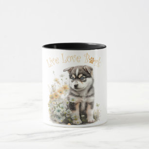 Caneca Mãe Cachorra Malamute do Alasca Floral