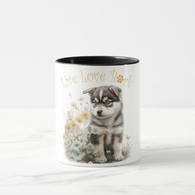 Caneca Mãe Cachorra Malamute do Alasca Floral (Centro)