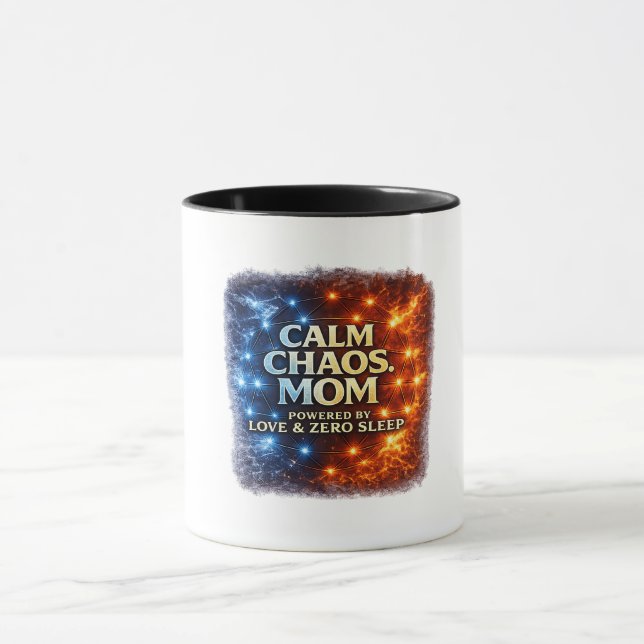 Caneca Mãe Caos Tranquilo, Caneca de Café Divertid (Centro)