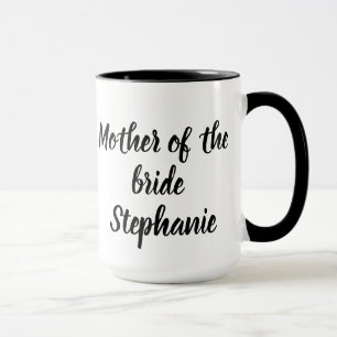 Caneca Mãe da Noiva Casamentos Escrito Elegante Preto