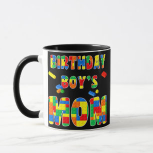 Caneca Mãe de Bloco de Construção do Menino de Aniversári