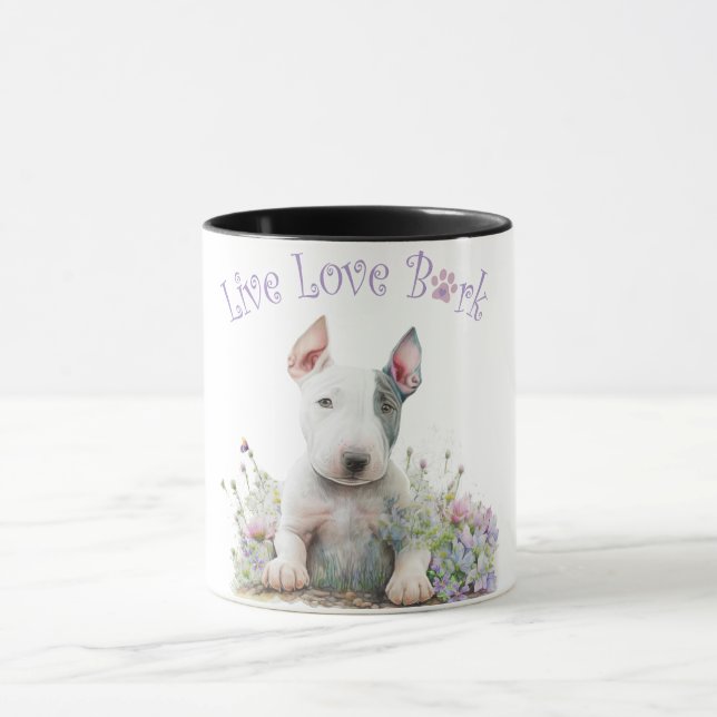 Caneca Mãe de Cachorro Bull Terrier Floral (Centro)