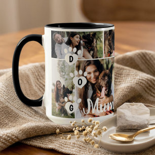Caneca Mãe de Cachorro Colagem de Fotos de Pet Minimalist