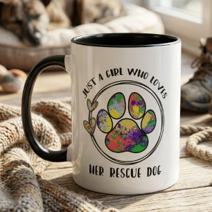 Caneca Mãe de Cachorro de Resgate Colorido - Presente par