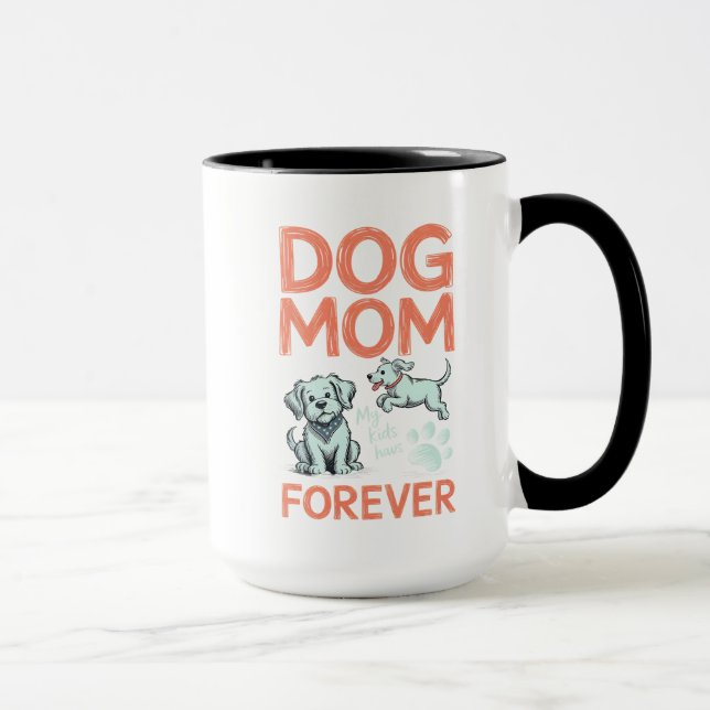 Caneca Mãe de Cachorro Design de Cachorrinho Fofinho para (Direita)