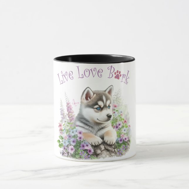 Caneca Mãe de Cachorro Husky Floral (Centro)