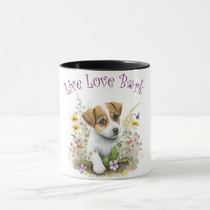 Caneca Mãe de Cachorro Jack Russell Floral