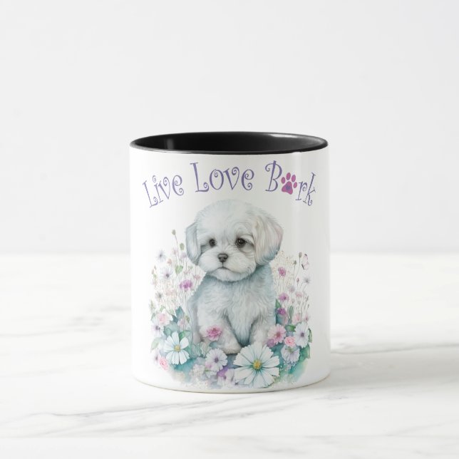 Caneca Mãe de Cachorro Maltês Floral (Centro)