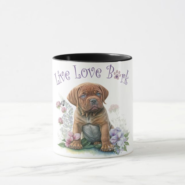 Caneca Mãe de Cachorro Mastiff Floral (Centro)