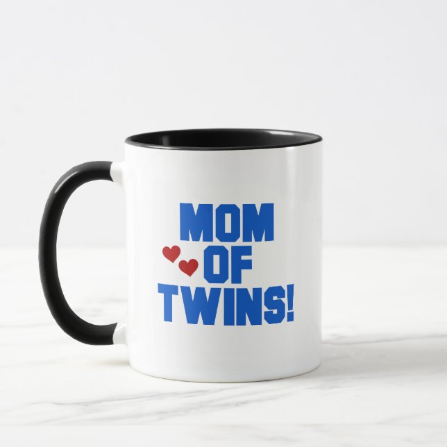 Caneca Mãe de Camisetas de texto e presentes de Twins Azu (Esquerda)
