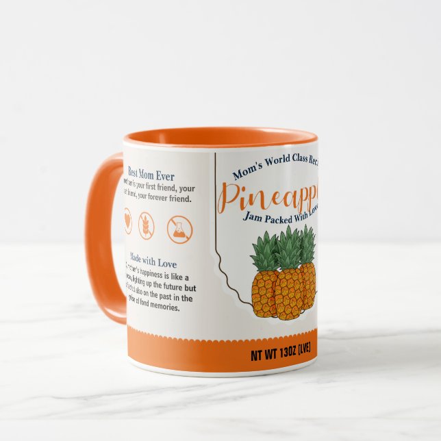 Caneca Mãe de classe mundial Abacaxi Ama Mug (Frente Esquerda)