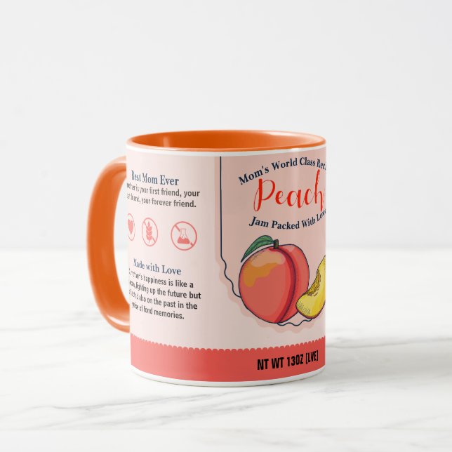Caneca Mãe de classe mundial Peach Love Jam Mug (Frente Esquerda)