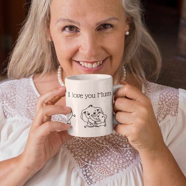 Caneca Mãe de elefante e Dia de as mães Me personalizado (Elephant Mum & Me Mother's Day personalized Mug)