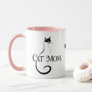 Caneca Mãe de Gato, Tipografia Minimalista de Gato Preto
