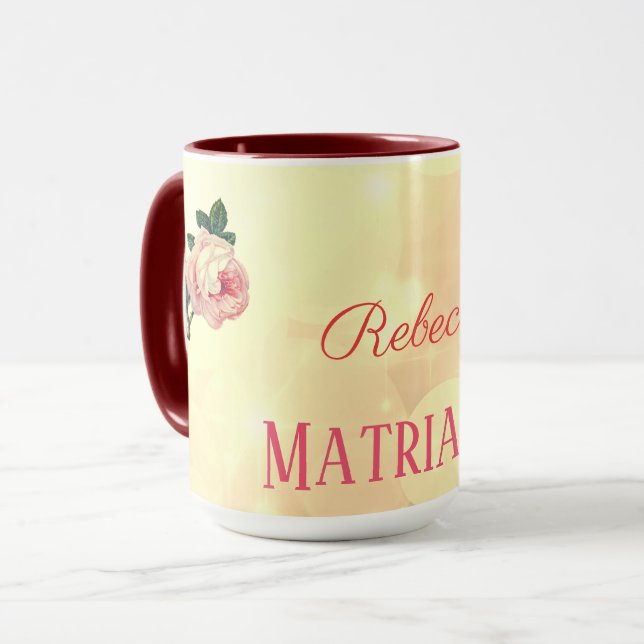 Caneca Mãe de Matriarca de Rosas Personalizados (Frente Esquerda)
