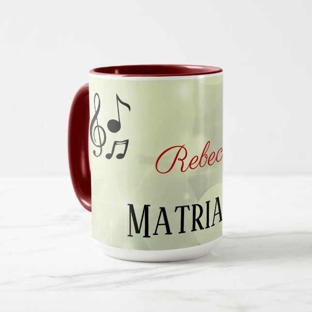 Caneca Mãe de Matriarca Musical Personalizada (Frente Esquerda)