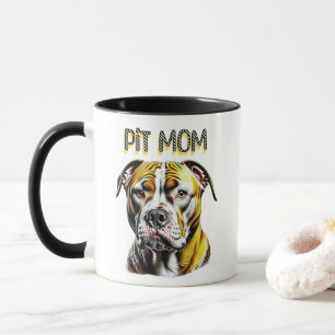 Caneca Mãe de Pit Bull   Amante de Cachorro 