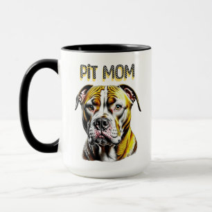 Caneca Mãe de Pit Bull   Amante de Cachorros 