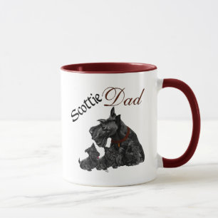 Caneca Mãe de Scottish Terrier e Filhotes para o Dia das 