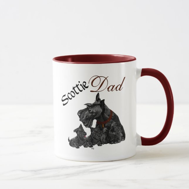 Caneca Mãe de Scottish Terrier e Filhotes para o Dia das  (Direita)
