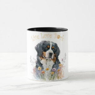 Caneca Mãe do Cão de Montanha de Berna Floral