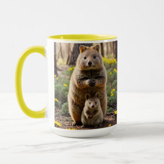 Caneca Mãe E Bebê Quokka, Café Mug (Esquerda)