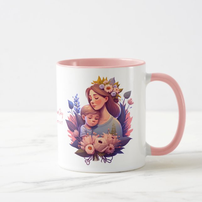 Caneca Mãe E Filho Feliz Dia de as mães (Direita)