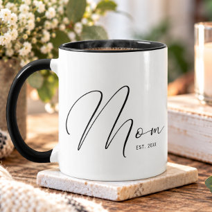 Caneca Mãe Estabeleceu Roteiro Branco Nova Mãe