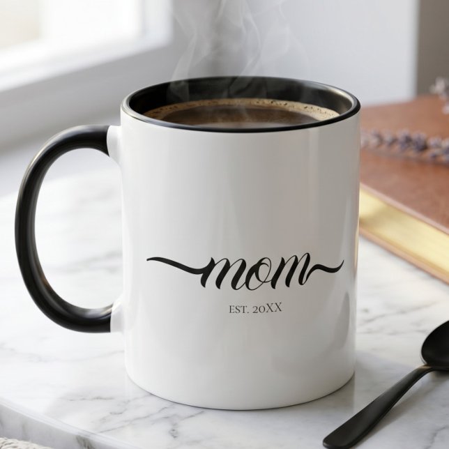 Caneca Mãe Estabelecida Ano Personalizado Mãe  (Criador carregado)