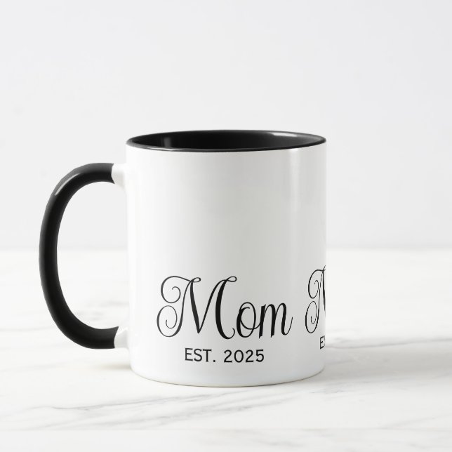 Caneca Mãe Estabelecida Nova Mãe Presente Café de Duas Co (Esquerda)