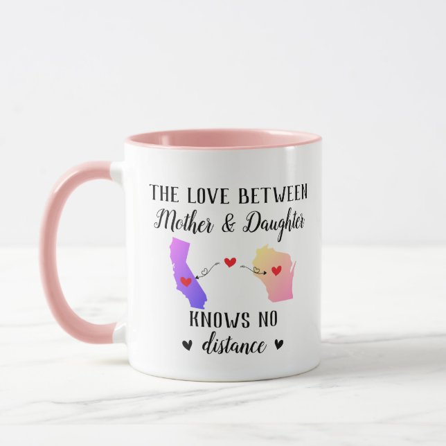 Caneca Mãe Estados Filhos O Amor Não Sabe Distância (Esquerda)
