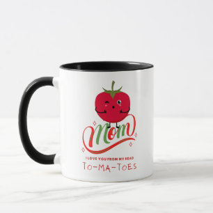 Caneca Mãe Eu Te Amo Da Cabeça TOMATES Dia das Mães Engra