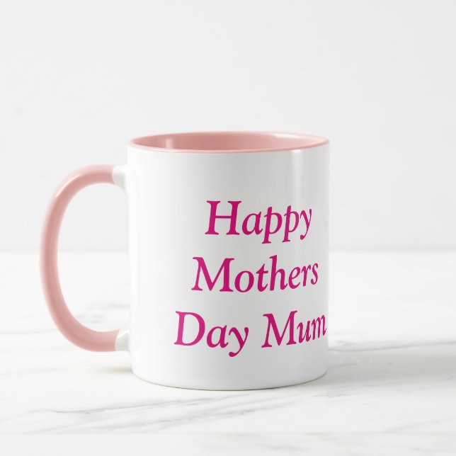 Caneca Mãe feliz dia de as mães, Pink Combo Coffee Mug (Esquerda)