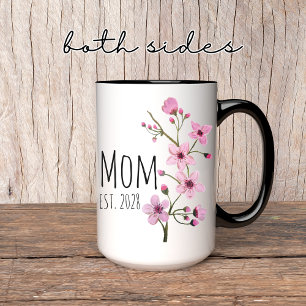 Caneca Mãe Floral Personalizada Mug, Mãe Nova Floral Mug