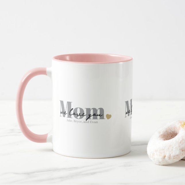 Caneca Mãe Nós Te Amamos Black Script (Com Donut)