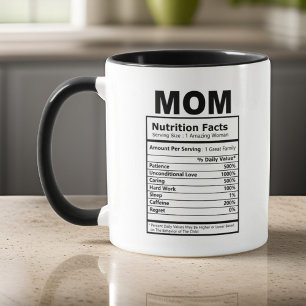 Caneca Mãe Nutrição Fala Preto e Branco Moderno Engraçado